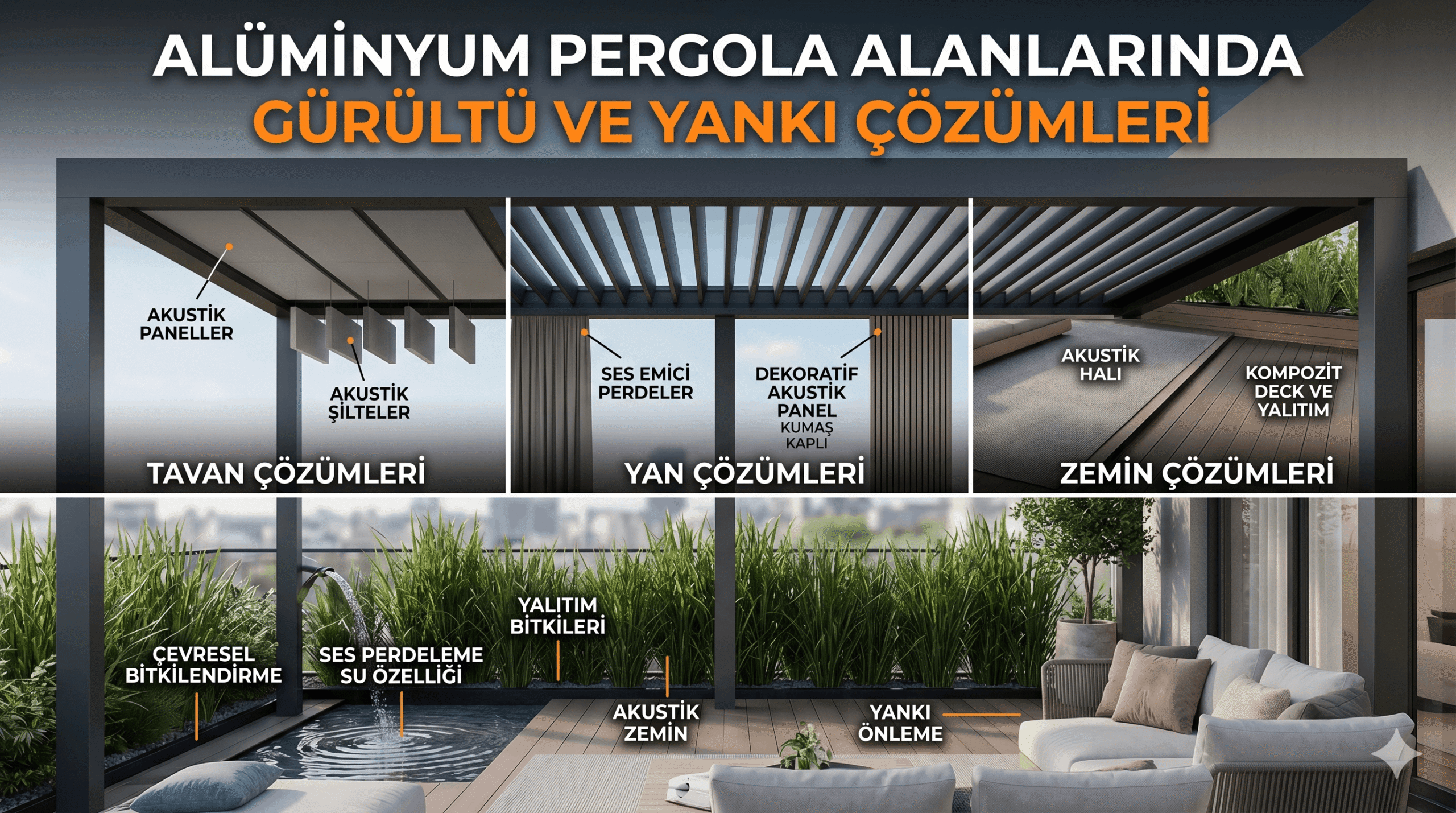 Pergola Altı Alanlarda G&uuml;r&uuml;lt&uuml; ve Yankı Sorunu Nasıl Azaltılır